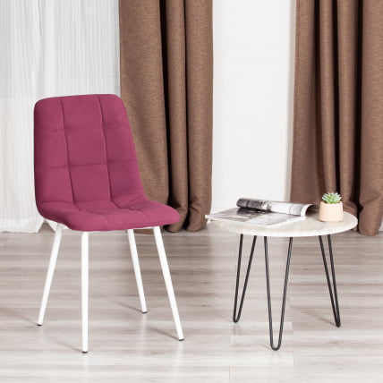Стул CХИЛЛЙ МАКС Велюр/металл , 45 х 54 х 90 см , темная фуксия/белый / CHILLY MAX_10