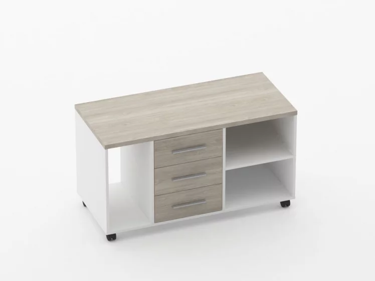 Тумба подкатная с нишей и полкой Дека 9.05.03Л Дуб Сантана светлый/Белый / Deka_0