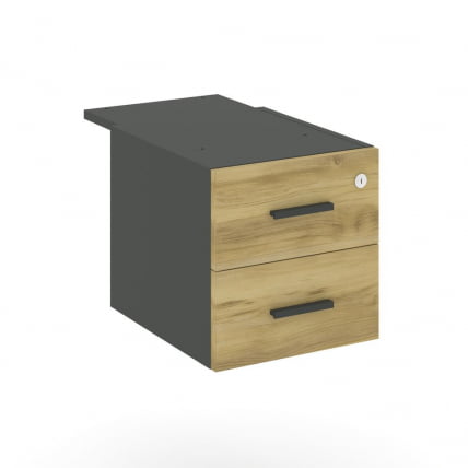 Тумба подвесная с двумя ящиками CОНCЕПТ CН.ПТ-004 Б/В Дуб Винченцо Антрацит / CONCEPT CN.PT-004 B/W_0