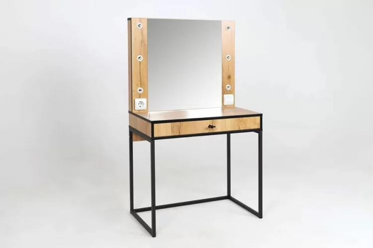 Трюмо Берген 2 Дуб Крафт Золотой Черный_2