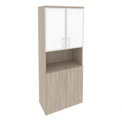 Шкаф высокий широкий ОНИКС О.СТ-1.4Р вхите Дуб Аттик / ONIX O.ST-1.4R white_0