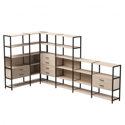 Набор стеллажных систем Еверпроф ЕВО №18 Дуб Соната Черный / Everprof EVO_0