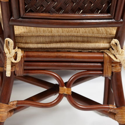 Комплект обеденный АНДРЕА ГРАНД (стол со стеклом+6 кресел+ подушки) Пекан Вашед (античн. орех), Ткань рубчик, цвет кремовый / ANDREA GRAND Pecan Washed_23