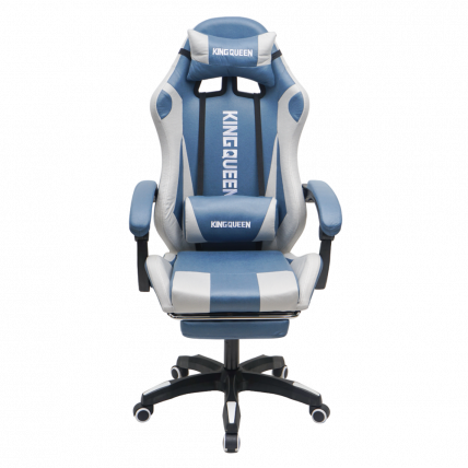 Кресло 907 КИНГКУЕЕН, замша, цвет синий с массажем, арт 907-ЛБ / KINGQUEEN, 907-LB_1