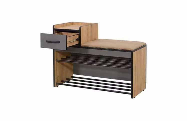 Тумба Ольга-Лофт 5 Дуб Крафт золотой Темно-серый_1