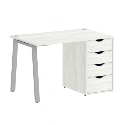 Стол письменный ХОМЕ ОФФИCЕ ВР.СП-3-118.4.А Снежная Платина/Серый металл / HOME OFFICE VR.SP-3-118.4.A_0