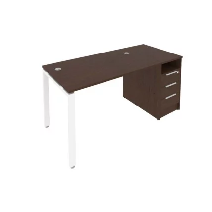 Рабочая станция с опорной тумбой Метал Сйстем Б.РС-СТП -1.2 Венге/Белый / Metal System_0
