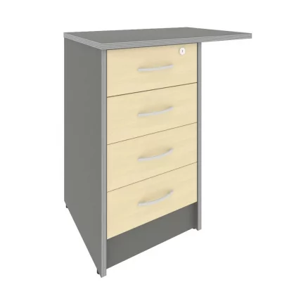 Тумба приставная с фолдингом Рива А.ТП-4.3Ф-С Клен/металлик / Riva А.ТП-4.3F-S_0