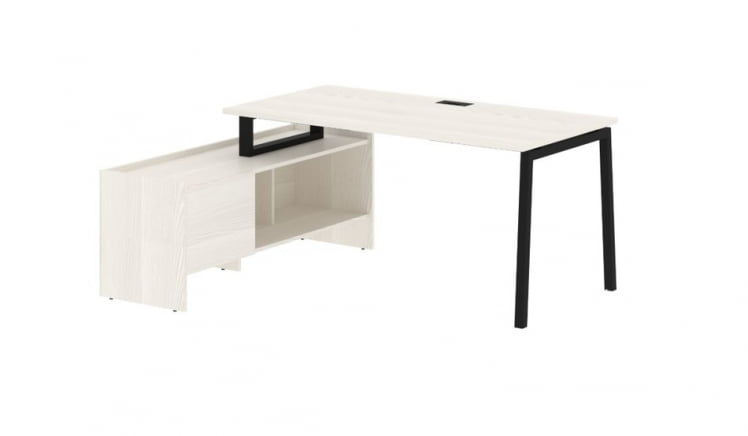 Стол с тумбой ЕДИС ЕЛCТ 17814 Ясень Траун Черный / EDIS ELCT_0