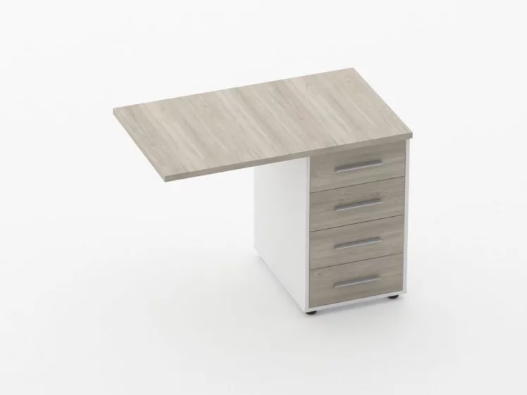 Тумба приставная Дека 9.05.10 Дуб Сантана светлый/Белый / Deka_0