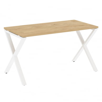 Стол рабочий ЛОФТ ВР.Л-СРКС-3.7 Металл белый Тиквуд светлый / LOFT VR.L-SRX-3.7_0