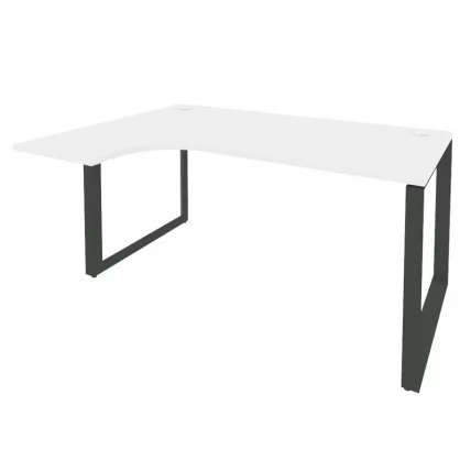 Стол эргономичный левый на О-образном м/к ОНИКС О.МО-СА-4Л Белый Бриллиант/Антрацит / ONIX O.MO-SA-4L_0