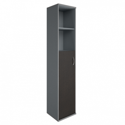 Шкаф высокий узкий левый Рива А.СУ-1.6 Л Венге/Металлик / Riva_0
