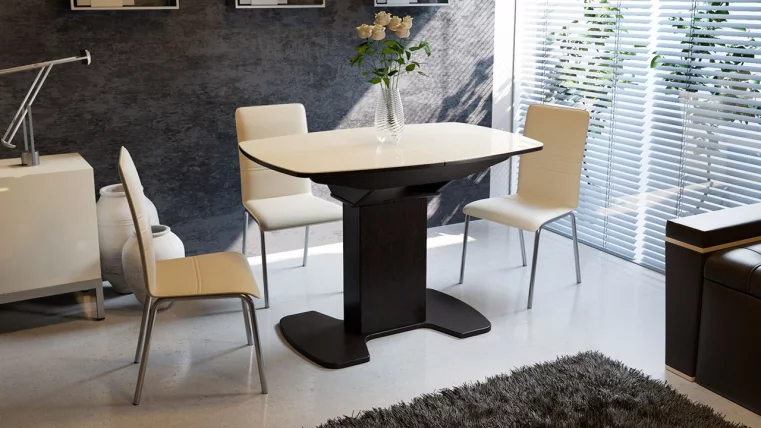 Стол обеденный Портофино СМ(ТД)-105.01.11(1) Венге/Стекло бежевое_3