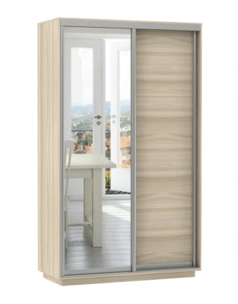 Шкаф-купе двухдверный Экспресс Дуо Медиум 1200х2200х Ясень шимо светлый / 1200х2200h_0