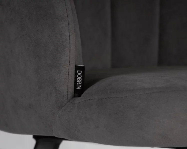 Стул обеденный ДОБРИН НАОМИ (ЭМАЛЬ ЧЕРНЫЙ МУАР велюр Катаниа Чоколате) / DOBRIN NAOMI Catania Chocolate)_7