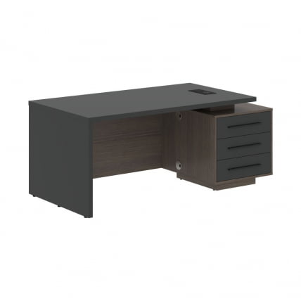 Стол руководителя правый ВЕЛИОН ВCТ 1890 Р Яшма черный Дуб Сильвер / VELION VCT R_0