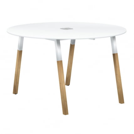 Конференц-стол Форта ФРСТ 1250 Белый премиум Дуб Гамильтон / Forta FRST_0