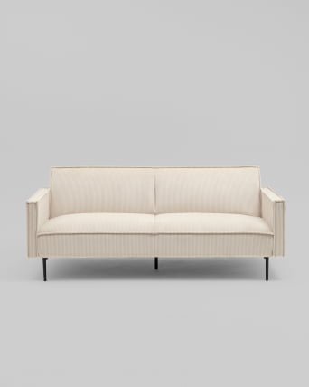 Диван прямой Кассель Д велюр рельефный молочный_2