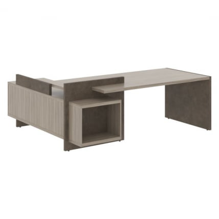 Стол руководителя левый ВООД&СТОНЕ СФ-531201 Дрифтвуд Бетон Чикаго темный / WOOD&STONE_0