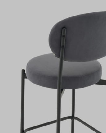 Стул Полубарный Бриф ДД ПБ велюр темно-серый / DD_6