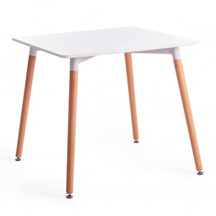 Стол ДЖОХН (мод. Т1003) МДФ/дерево, 80 х 80 х 75 см , Вхите (Белый) / Натурал (натуральный) / JOHN (mod. T1003) White Natural_0