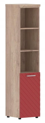 Шкаф колонка с глухой малой дверью и топом (левый) Торр ЛУКС ТЛХC 42.5 Л Дуб Каньон Красный / Torr LUX TLHC L_0