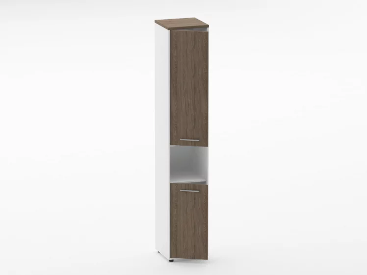 Шкаф 5 узкий закрытый, с нишей Дека 10.23.15Л Дуб Верцаска/Белый / Deka_1