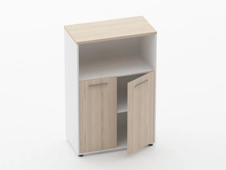 Шкаф 2 широкий закрытый с нишей Дека 10.12.111 Туя/Белый / Deka_1