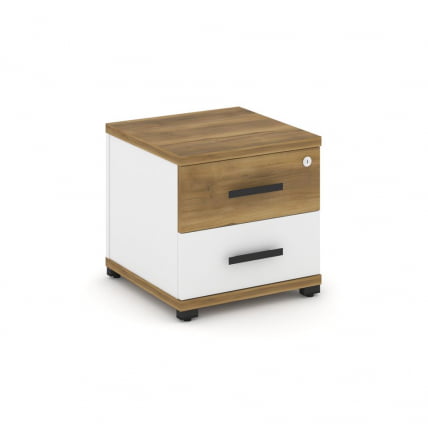 Тумба приставная с 2-мя ящиками CОНCЕПТ CН.ТУП-001 Б/В Сандал Янтарный Белый бриллиант Черный / CONCEPT CN.TUP-001 B/W_0