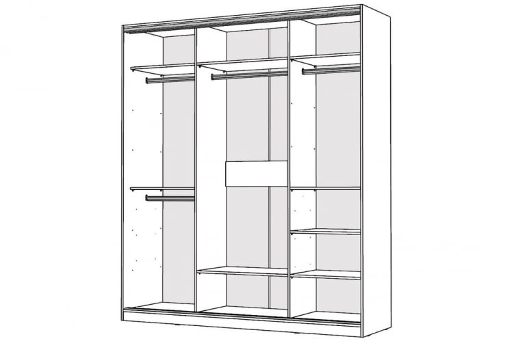 Шкаф-купе 2-х дверный Виктория 1800х584х2300, Белый 18ДЗДЗ-ПШШШ-Б 310-763_1