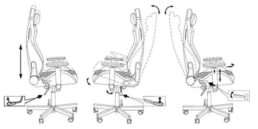 Геймерское кресло КНИГХТ ОУТРИДЕР Блаcк / KNIGHT OUTRIDER Black_19