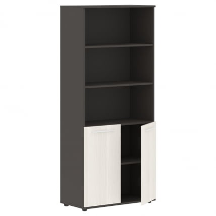 Шкаф с одним комплектом глухих малых дверей ЕДИС ЕХCС 85.5 Ясень Траун Белый Мокко / EDIS EHCS_1