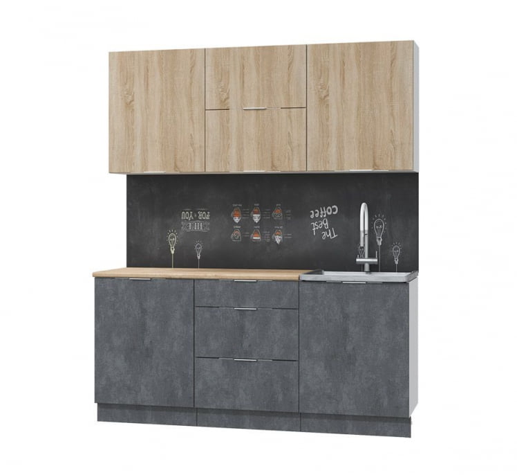 Кух. гарнитур Асти-дуб сонома 1.8, белый/ дуб сонома/ бетон темный / ПФ дуб бунратти (б/с 600)_1