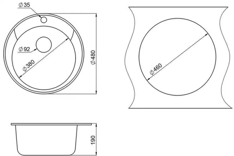 Кухонная мойка СТАНДЭРТ 4802 Черный / STANDART_2