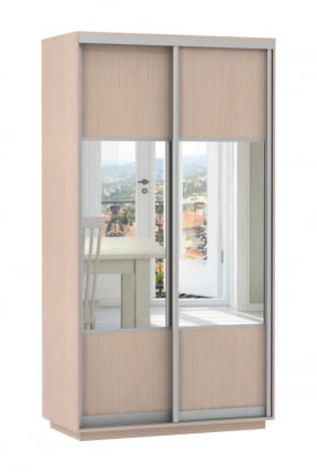 Шкаф-купе двухдверный Экспресс Дуо Комби 1200х2400х Дуб молочный / 1200х2400h_0
