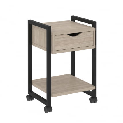 Тумба на колесных опорах с ящиком и полкой ЛОФТ ВР.Л-Т1.К Металл черный Дуб Аттик / LOFT VR.L-T1.K_0