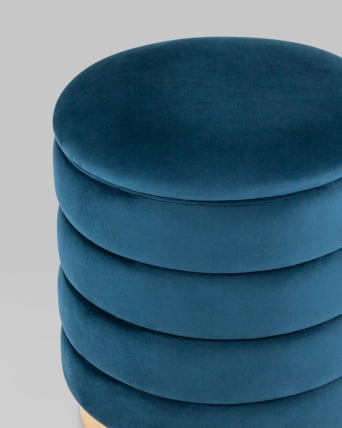 Пуф Франсис с ящиком велюр Синий_4