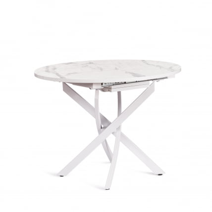 Стол МАНЗАНА ЛДСП/ХПЛ/металл, 100 х 100+30 х 75 см, Мрамор светлый/белый / MANZANA ЛДСП/HPL/металл,_6