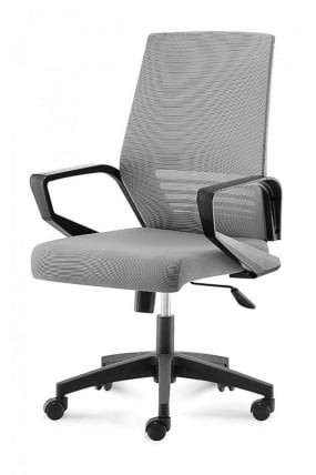 Кресло офисное Эрго ЛБ Б909-ФКС363-3 Черный пластик Серый / LB B909-FX363-3_0