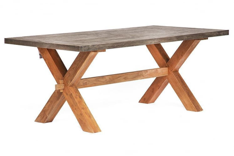 Стол обеденный Сеcрет Де Маисон Калидо дерево тик, 200х100х78см, серый/натуральный / Secret De Maison Kalido_0