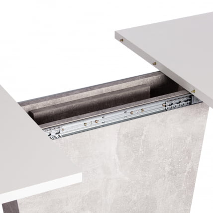 Стол обеденный ГЕНТ ЛДСП, 110-145кс68,6кс75,5 см, Белый/Бетон / GENT 110-145x68,6x75,5_9