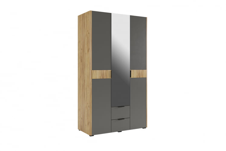 Шкаф трехдверный (зеркало) Адам МСА-05 дуб крафт золотой/графит / MSA-05_0