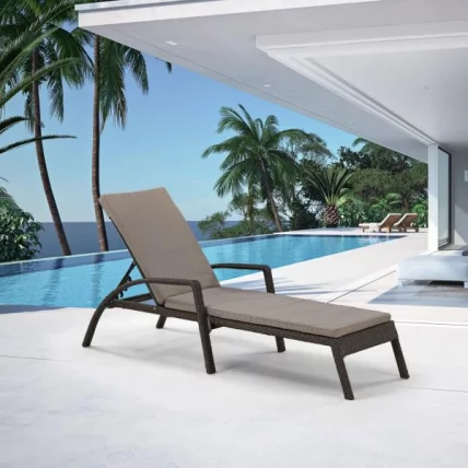 Шезлонг-лежак плетеный А30А2-В53 Бровн с матрасом / A30A2-W53 Brown_1