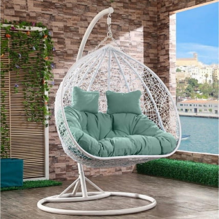 Подвесное кресло АФМ-109А Вхите/Греен / AFM-109A White/Green_0