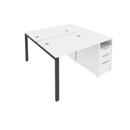 Рабочая станция с опорной тумбой Метал Сйстем Б.РС-СТП-2.1 Белый/Антрацит / Metal System_0