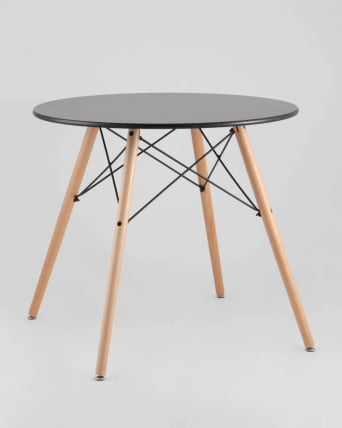 Стол круглый ЕАМЕС ДСВ НЕВ Д=80 черный / EAMES DSW NEW D=80_0