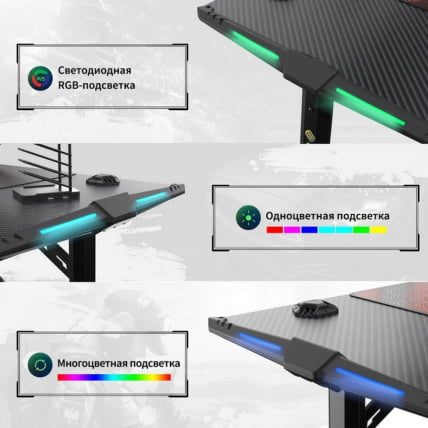 Стол для компьютера (для геймеров) ЕУРЕКА ГИП 55 Блаcк / EUREKA GIP Black_11