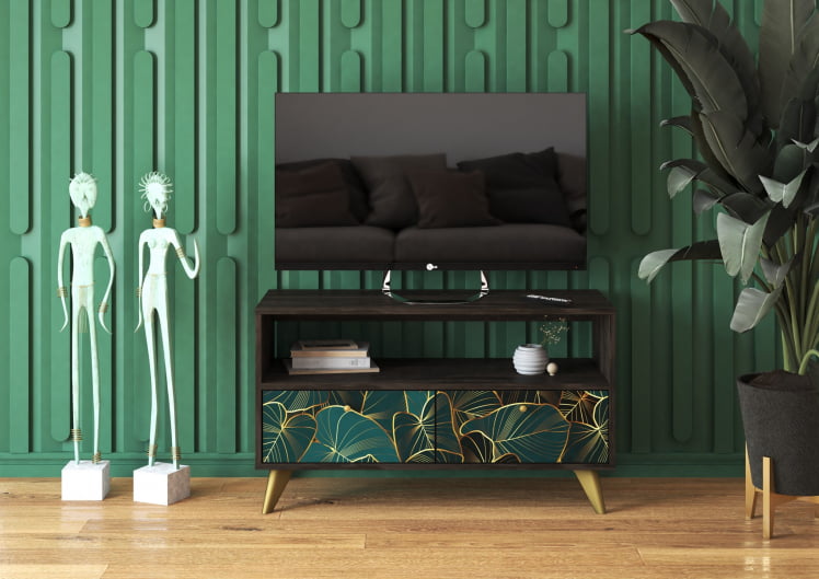 Тумба консольная ТМ-005 АРТ Угольный камень/ТРОПИCАЛ / камень/TROPICAL_2