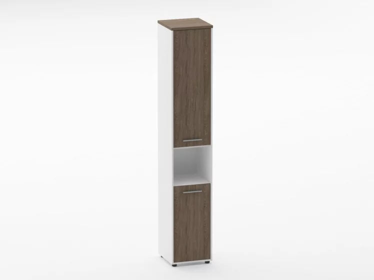 Шкаф 5 узкий закрытый, с нишей Дека 10.23.15Л Дуб Верцаска/Белый / Deka_0